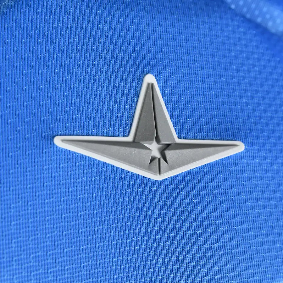 Close-up of All-Star MVP PRO PHX FATHERS DAY PRO SERIES Medium logo on blue fabric
