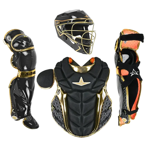 All-Star PHX™ Diamond Series Softball Catcher's Kit | Black/Gold
