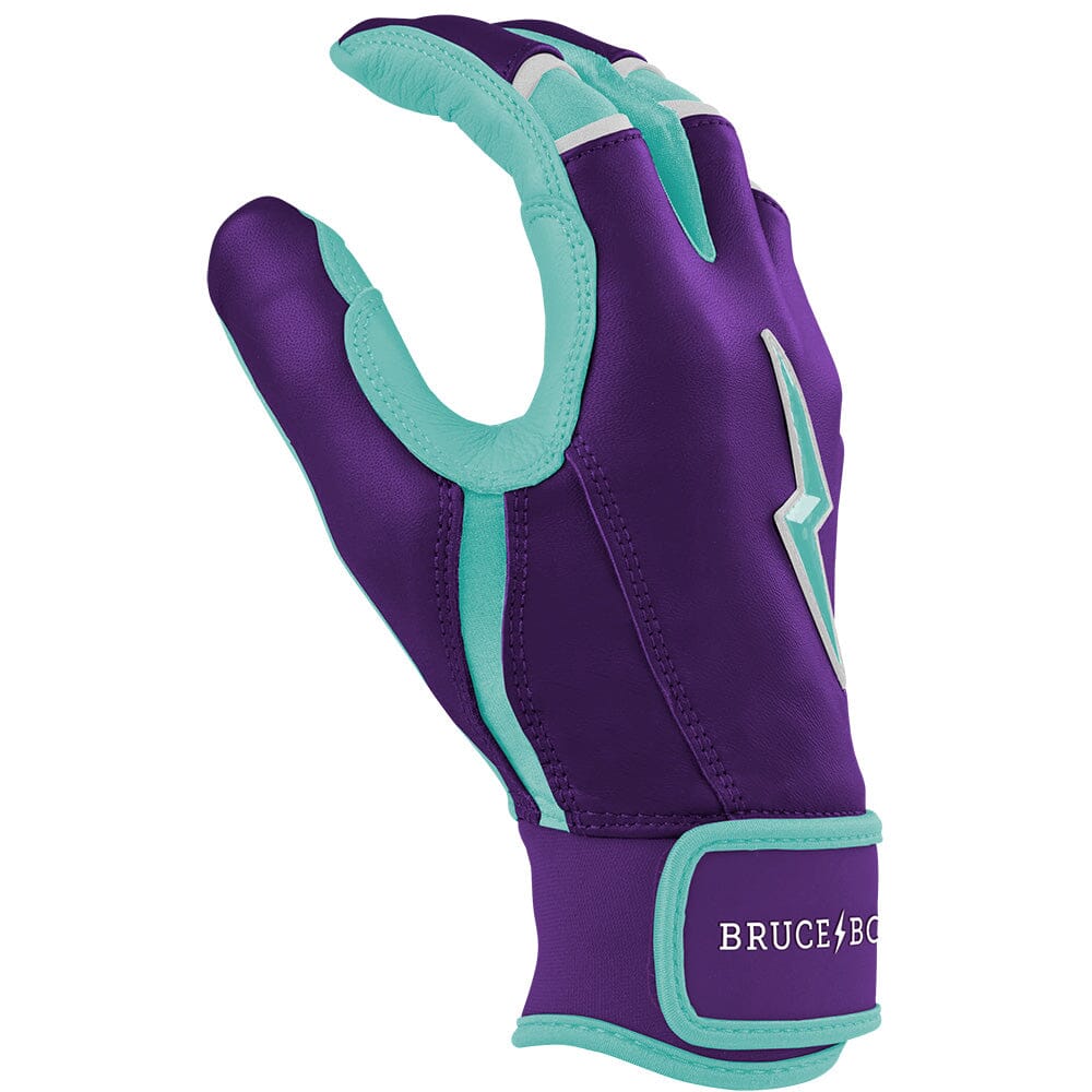 Bruce Bolt Ketel Marte signature short cuff youth batting gloves purple, side