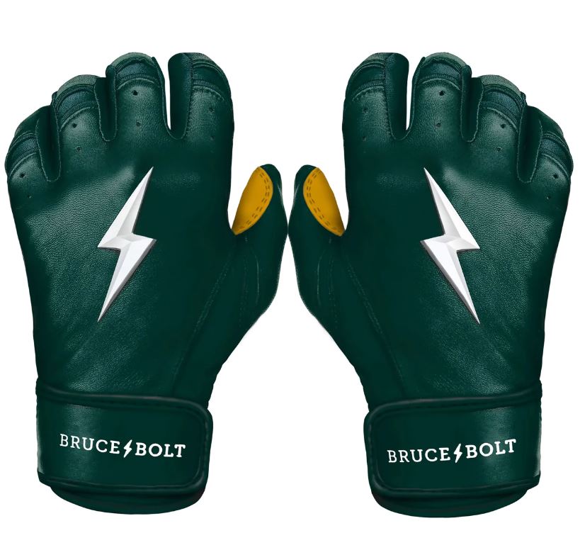 Bruce Bolt Youth Premium Pro Short Cuff Batting Gloves Green