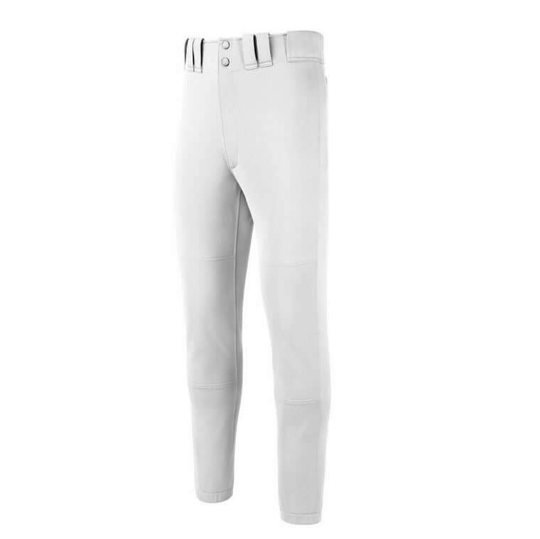 Mizuno Men’s Premier Players Baseball Pant in white, designed for comfort and agility on the field.
