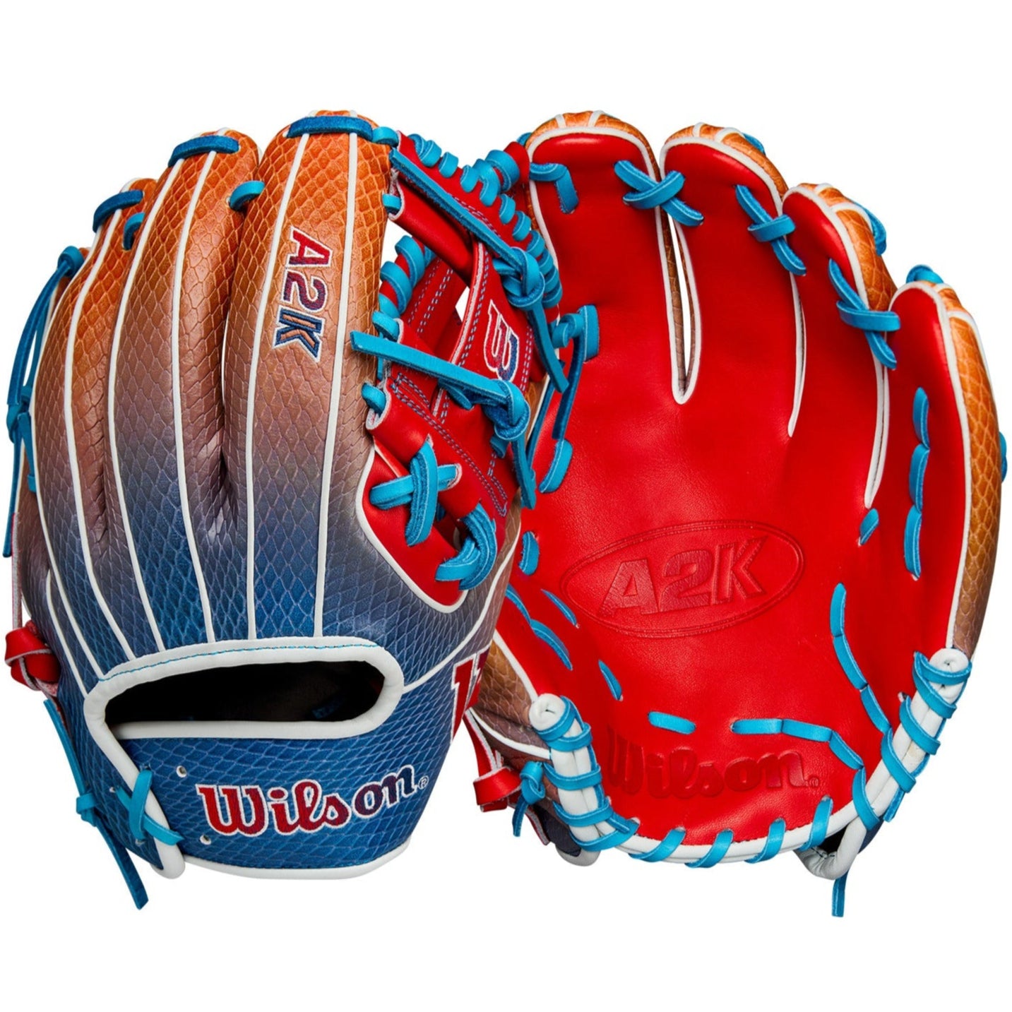 Wilson Summer 2025 A2K 1786SS Infield Baseball Gloves Navy/Red Gradient 11.5"