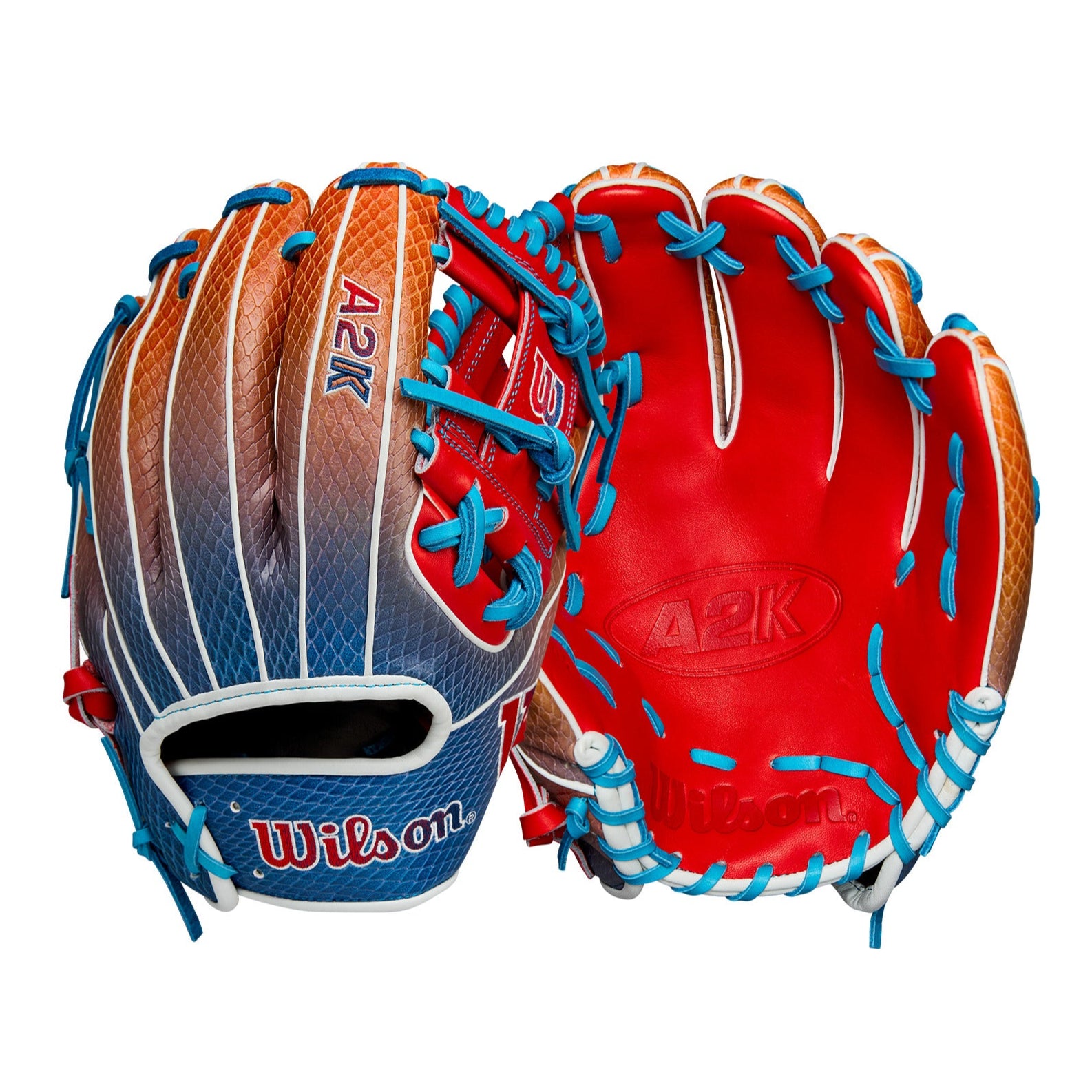 Wilson Summer 2025 A2K 1786SS Infield Baseball Gloves Navy/Red Gradient 11.5"