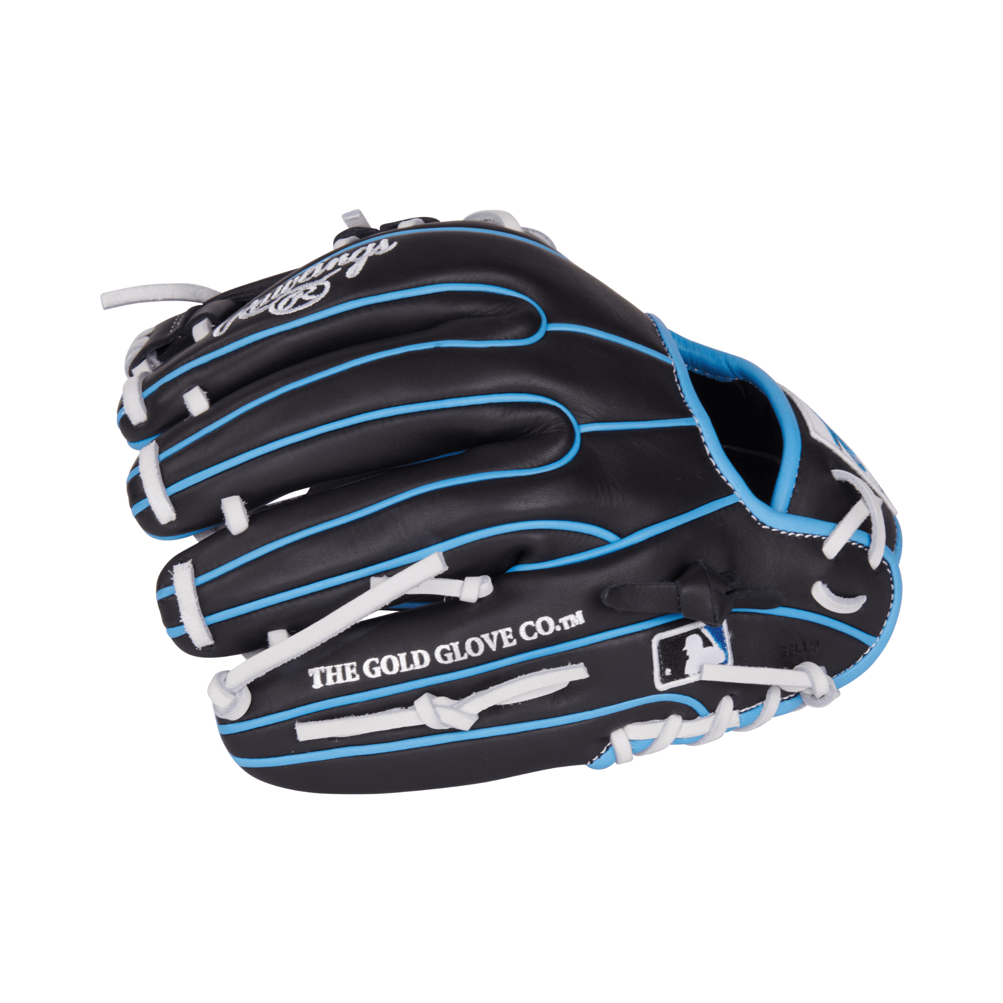 Rawlings NXT Series Contour 11.5-inch infield glove with blue accents and Pro-H web design for enhanced control in baseball.