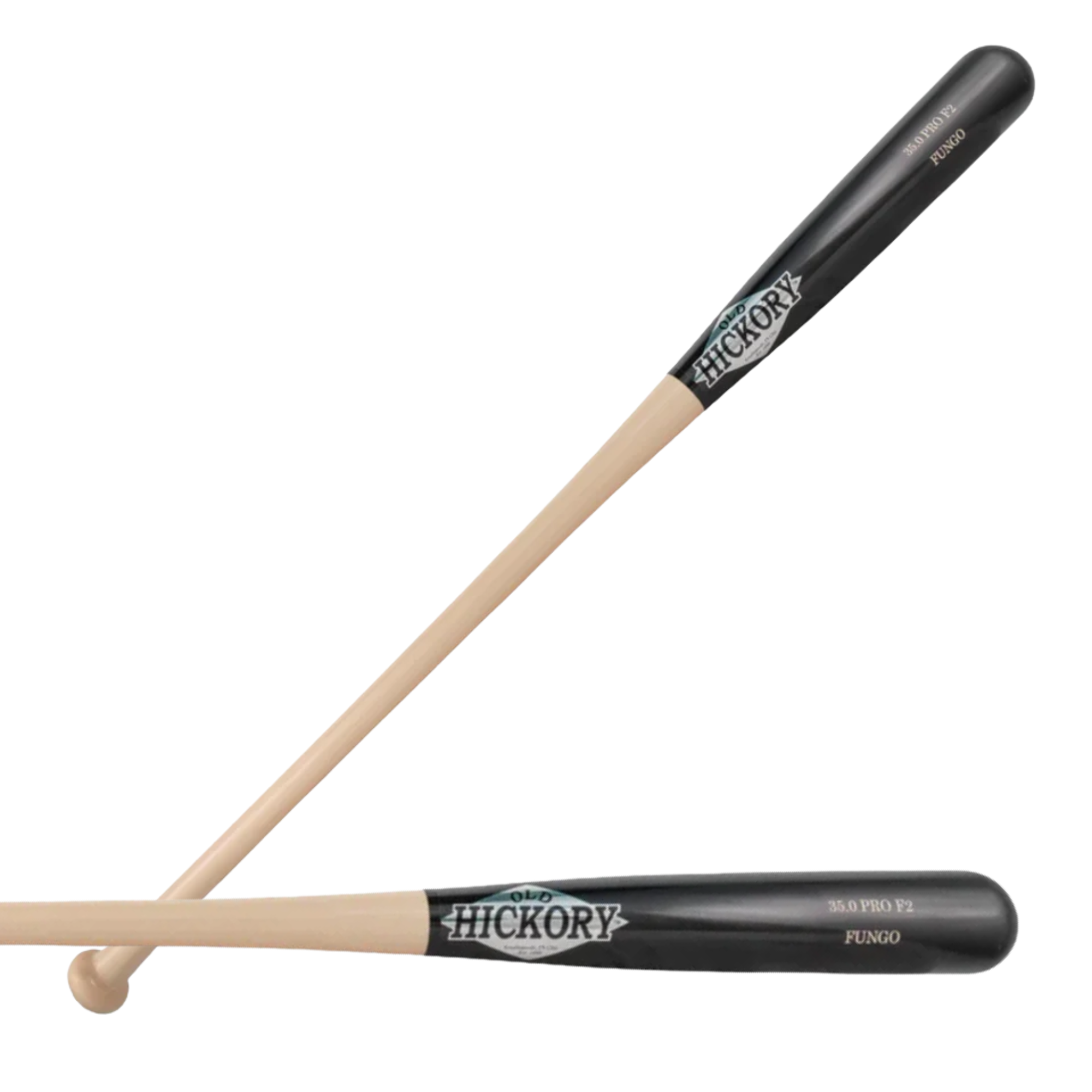 Old Hickory F2 Fungo Black/Natural Wood Baseball Bat