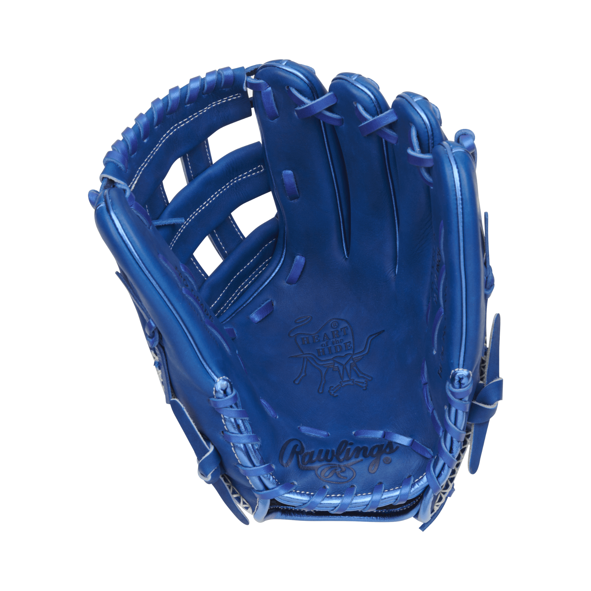 Rawlings Heart of the Hide Color Sync 8.0 glove in royal blue, 12.25-inch, designed for versatility and style.