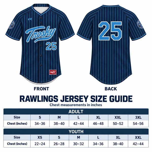 Trosky Northwest Navy and Columbia Blue pinstripe jersey