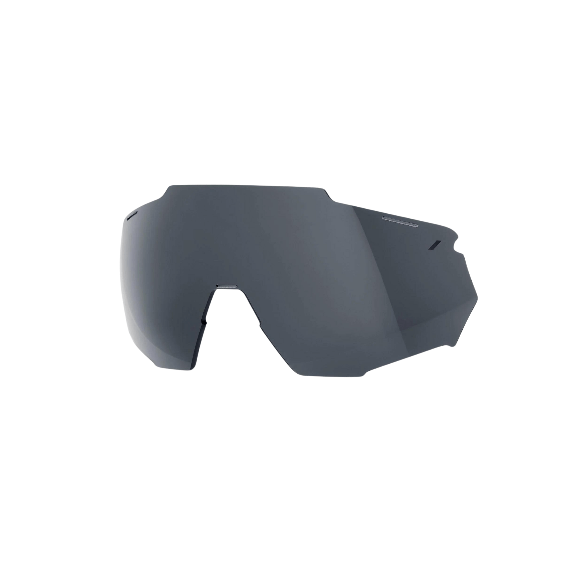 100% Racetrap 3.0 replacement lens in smoke color, light transmission 17%, Cat 3 lens filter, base lens type.