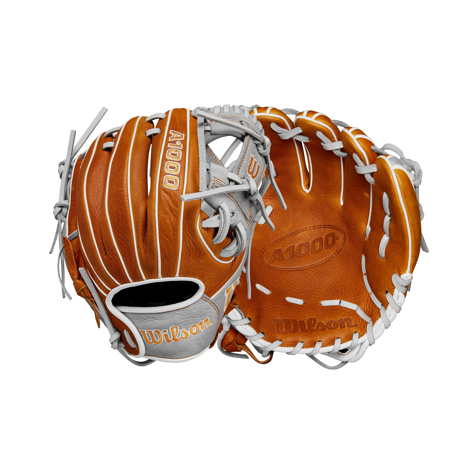 Wilson 2024 A1000 PF11 Infield Baseball Glove Saddle Tan/Silver/Wh 11"