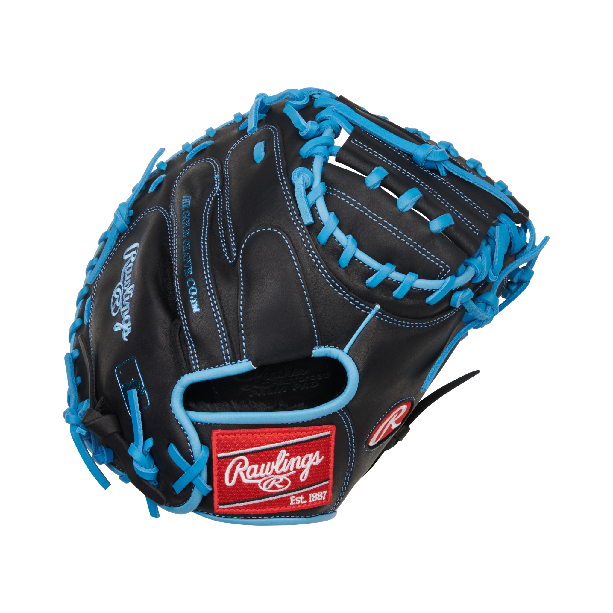 Rawlings R9 Baseball Series Catchers Mitt Baseball Glove 32.5" Black/Col. Blue