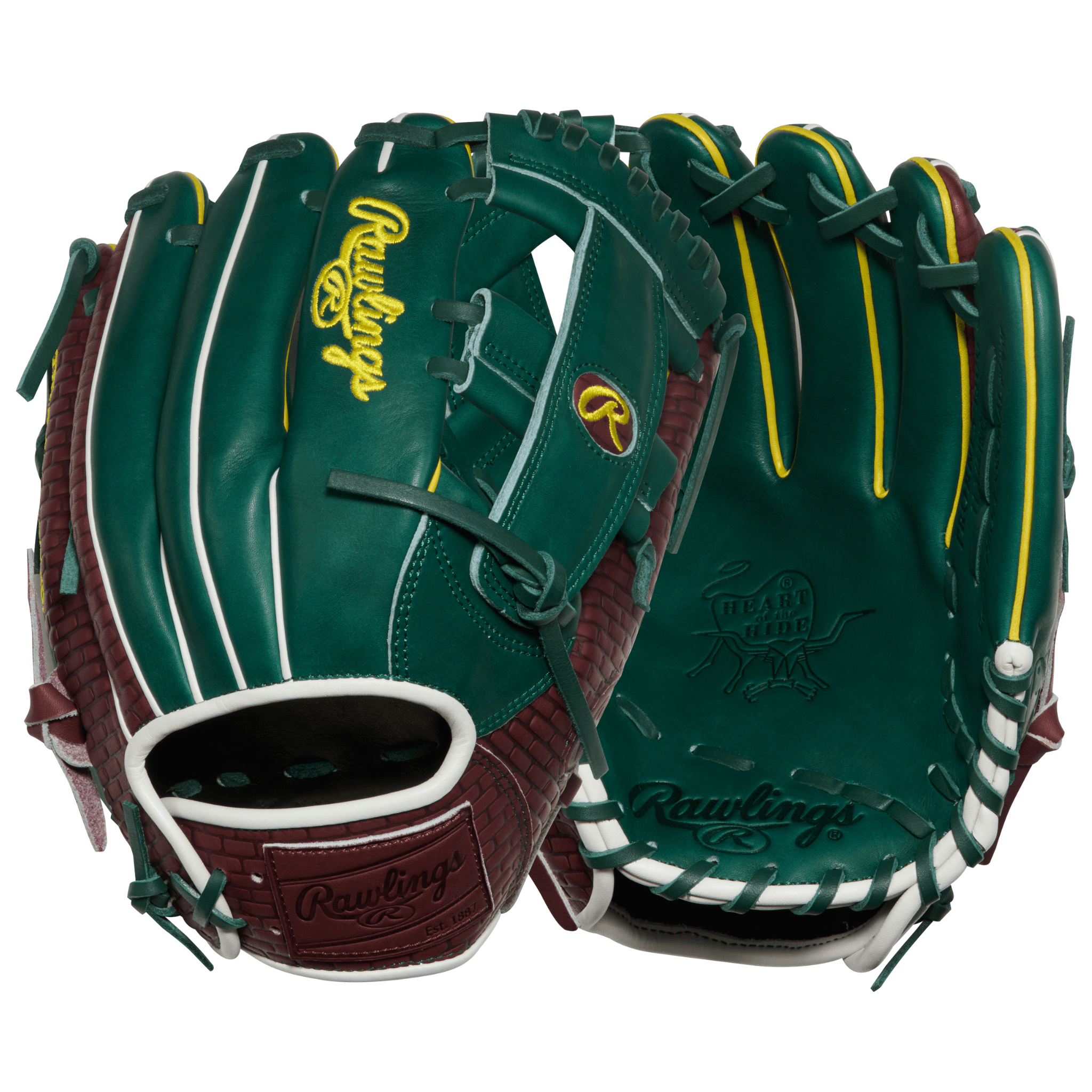 Rawlings Sept 2025 Gold Glove Club PRORNP5-13DG 11.75" front and back view – Heart of the Hide infield glove.