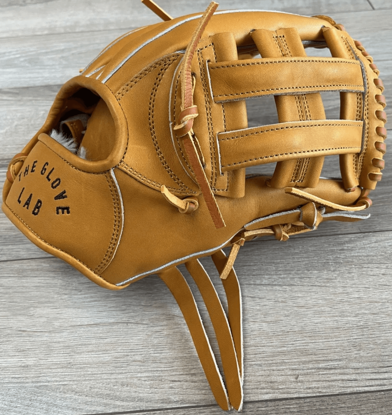 The Glove Lab 11.75" INF H-Webb utility glove in tan, crafted from Japanese tanned US steerhide.