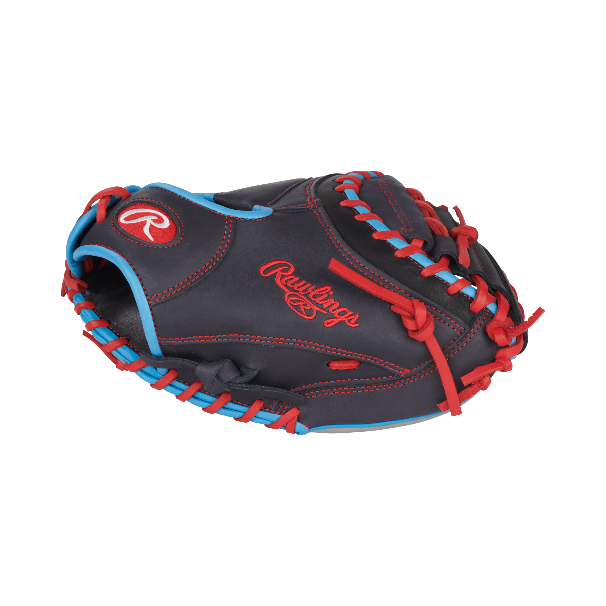 Rawlings NXT Catcher's Mitt - Left Thumb View, Navy/Gray, 32.5", Designed for Comfort and Control.