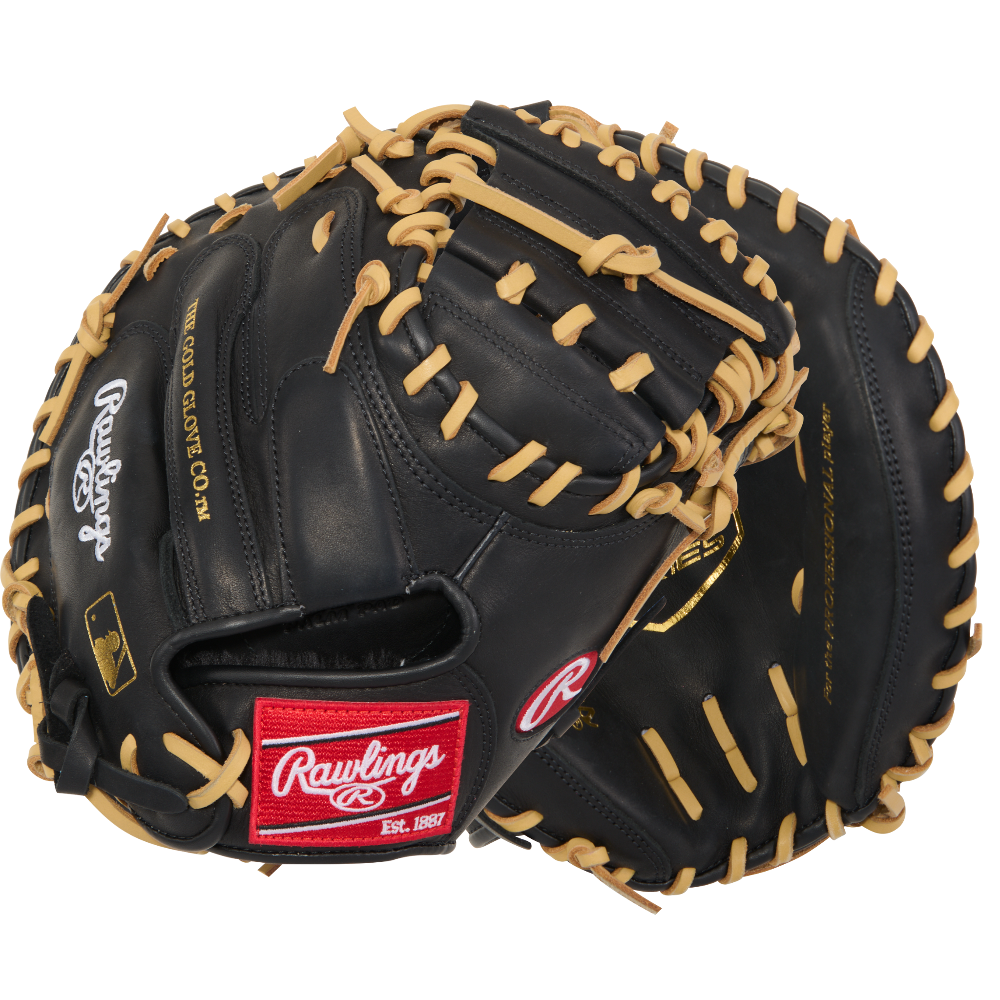 Rawlings R9 Baseball Contour Series Catchers Mitt Baseball Glove 32" Black/Camel