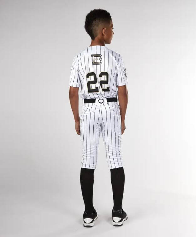 Evoshield Youth Salute White Knicker w/Black Pinstripe
