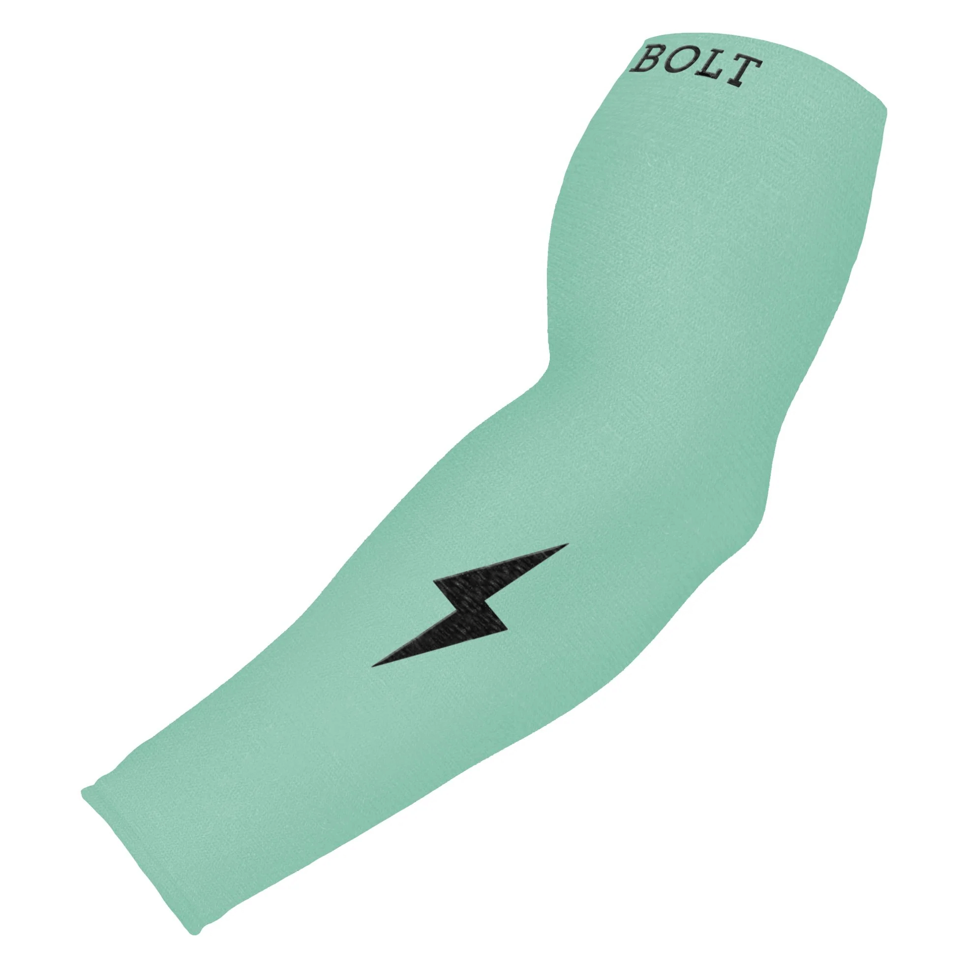 Bruce Bolt mint graduated compression arm sleeve designed for enhanced performance and muscle support on the field.