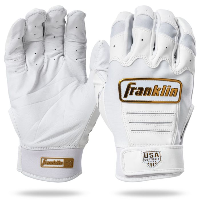 Franklin CFX FP Series Batting Gloves - White/Gold
