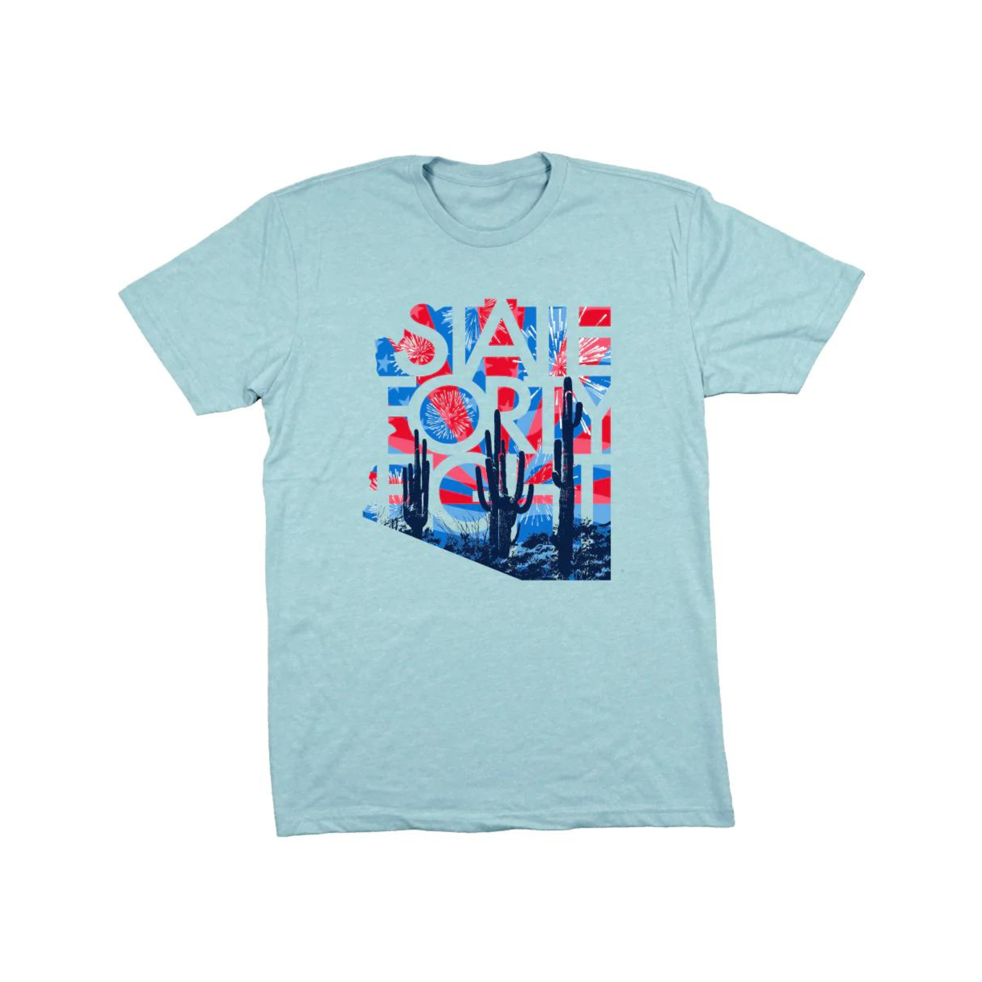 State Forty Eight Youth Crew Neck Independence Day Ice Blue