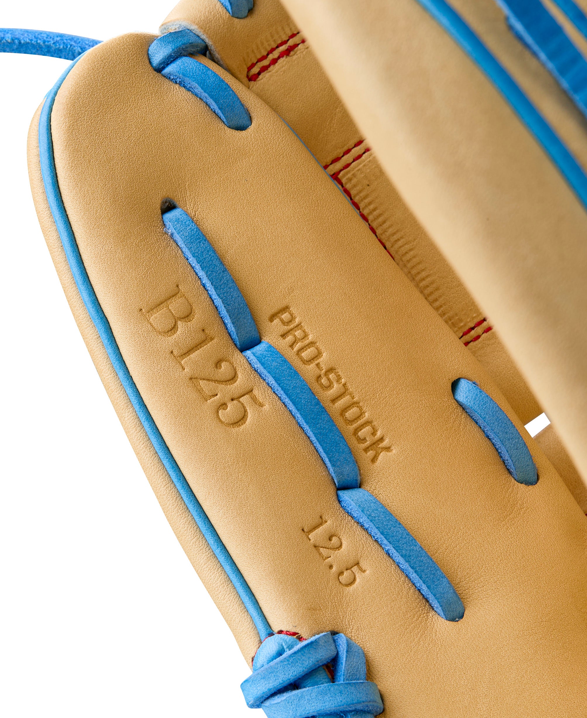 Wilson Summer 2025 A2000 B125 Pitcher's Baseball Glove Blonde/Sky Blue/Red 12.5" LHT
