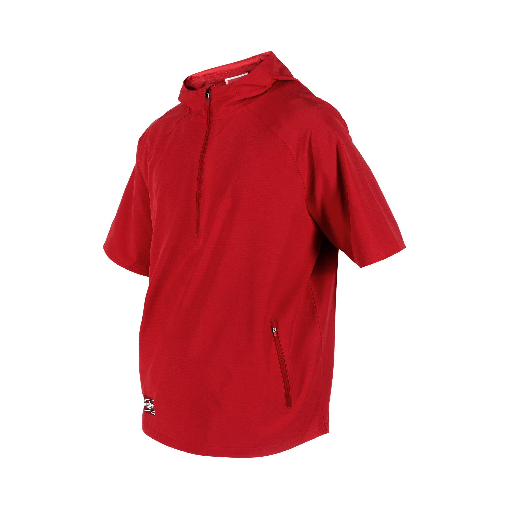 Rawlings Adult Colorsync Short Sleeve Cage Jacket in red, side view