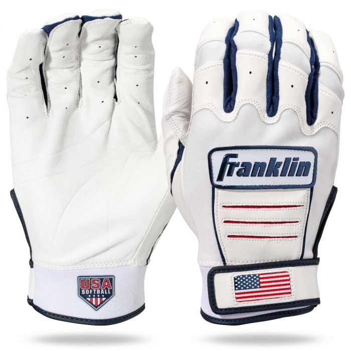 Franklin CFX FP Series Batting Gloves - WHT/NVY/RED
