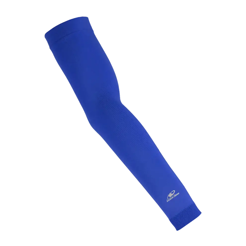 Lizard Skins Knit Arm Sleeve in Royal Blue with seamless technology for compression fit and breathability.