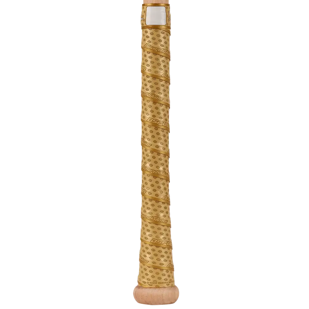 Lizard Skins DSP Ultra Bat Grip in Vegas Gold showcasing premium adhesive and textured grip for enhanced performance.