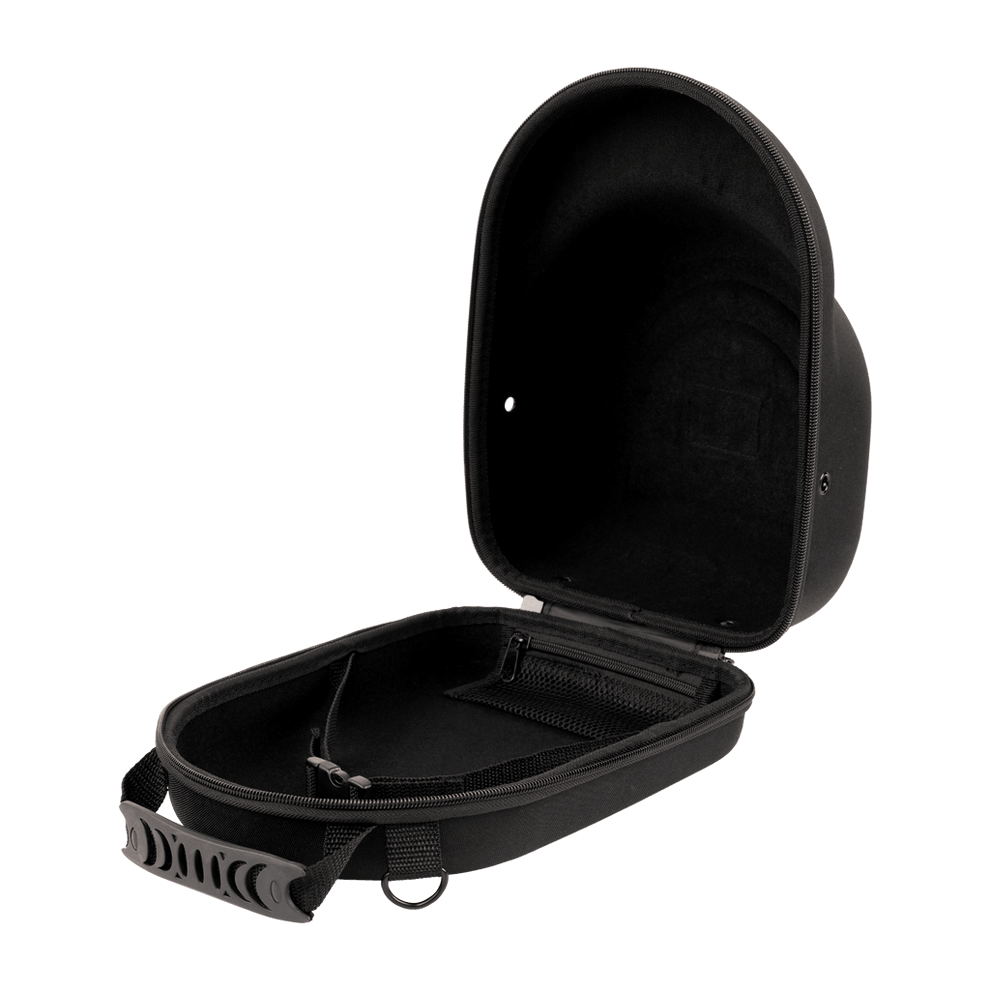 Open black EVA case for Lizard Skins Hat Guardian, designed to protect and store up to 6 hats securely.