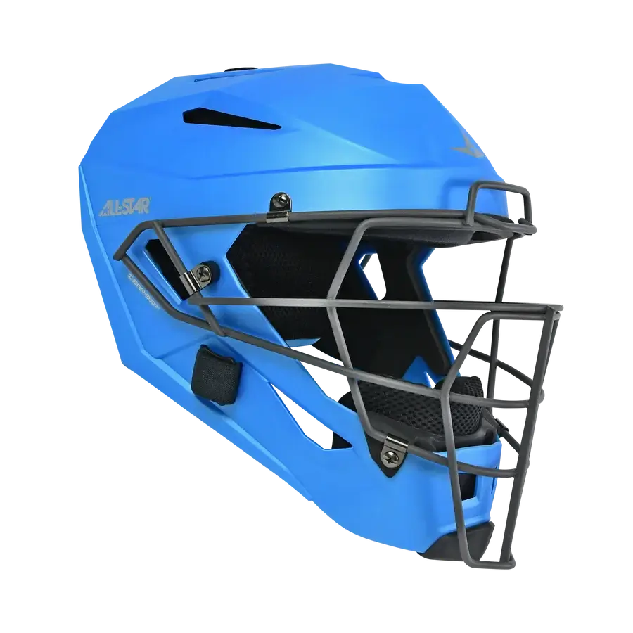 All-Star MVP PRO PHX FATHERS DAY PRO SERIES Medium helmet side view, blue color with I-BAR-BSP cage.
