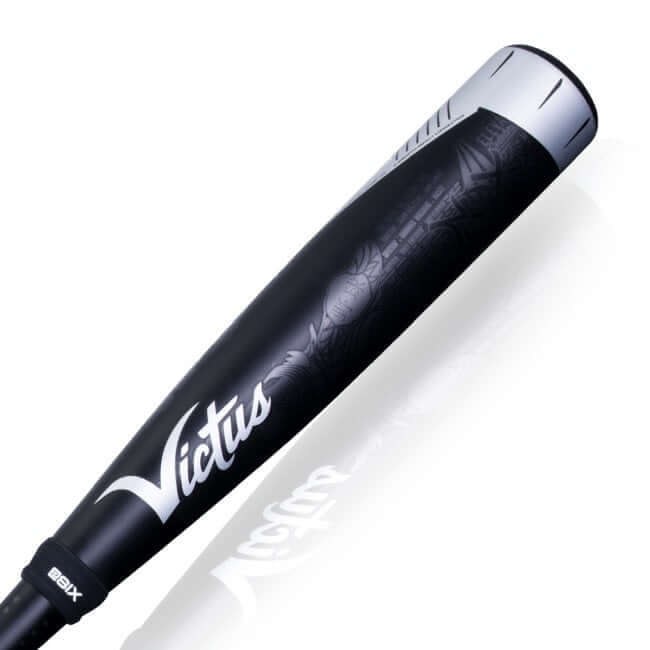 Victus Nox Senior League BBCOR bat showcasing its sleek design and military-grade aluminum build.