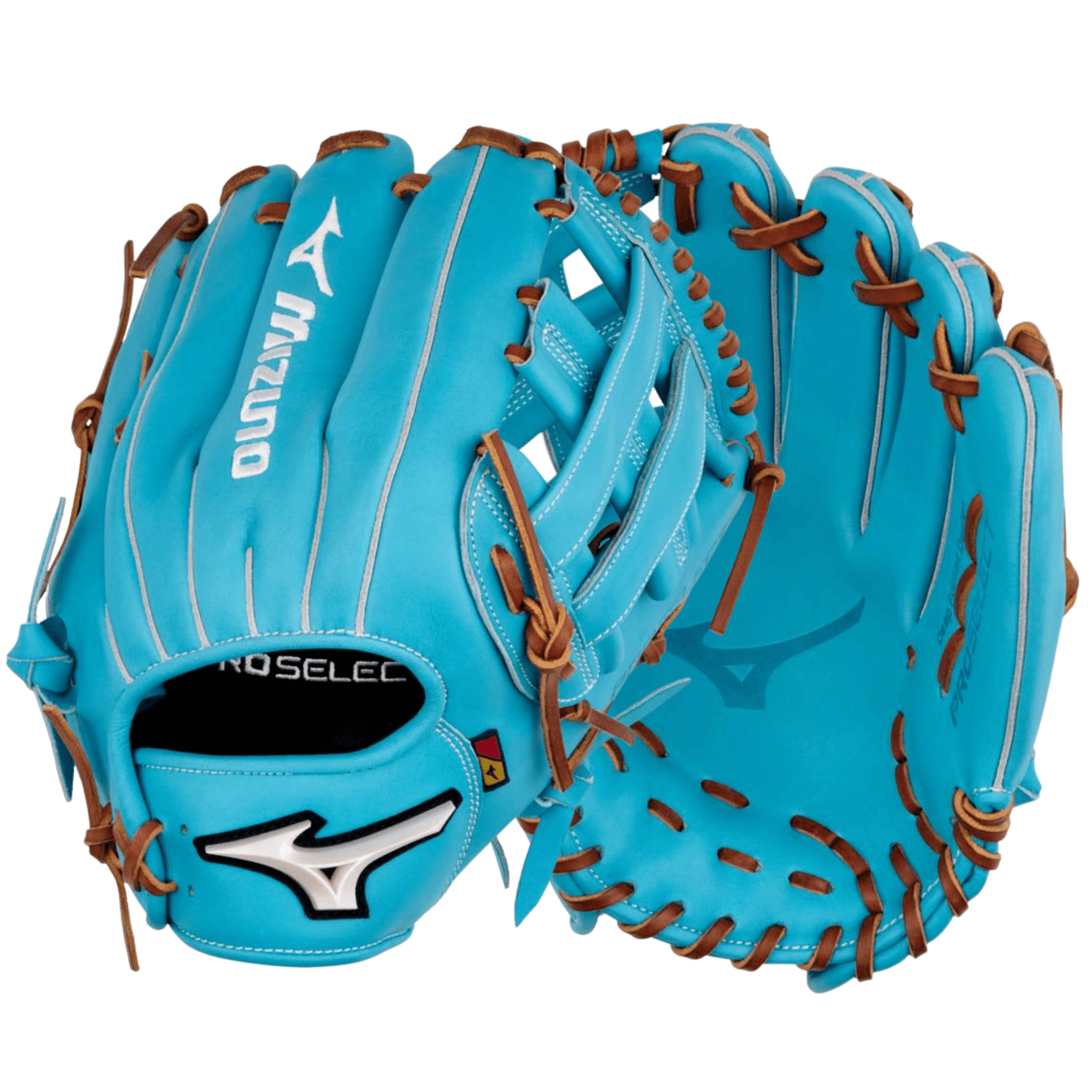 Mizuno GPS-51D Pro Select 11.75" RH Infielder’s Baseball Glove front and back view in blue steerhide leather