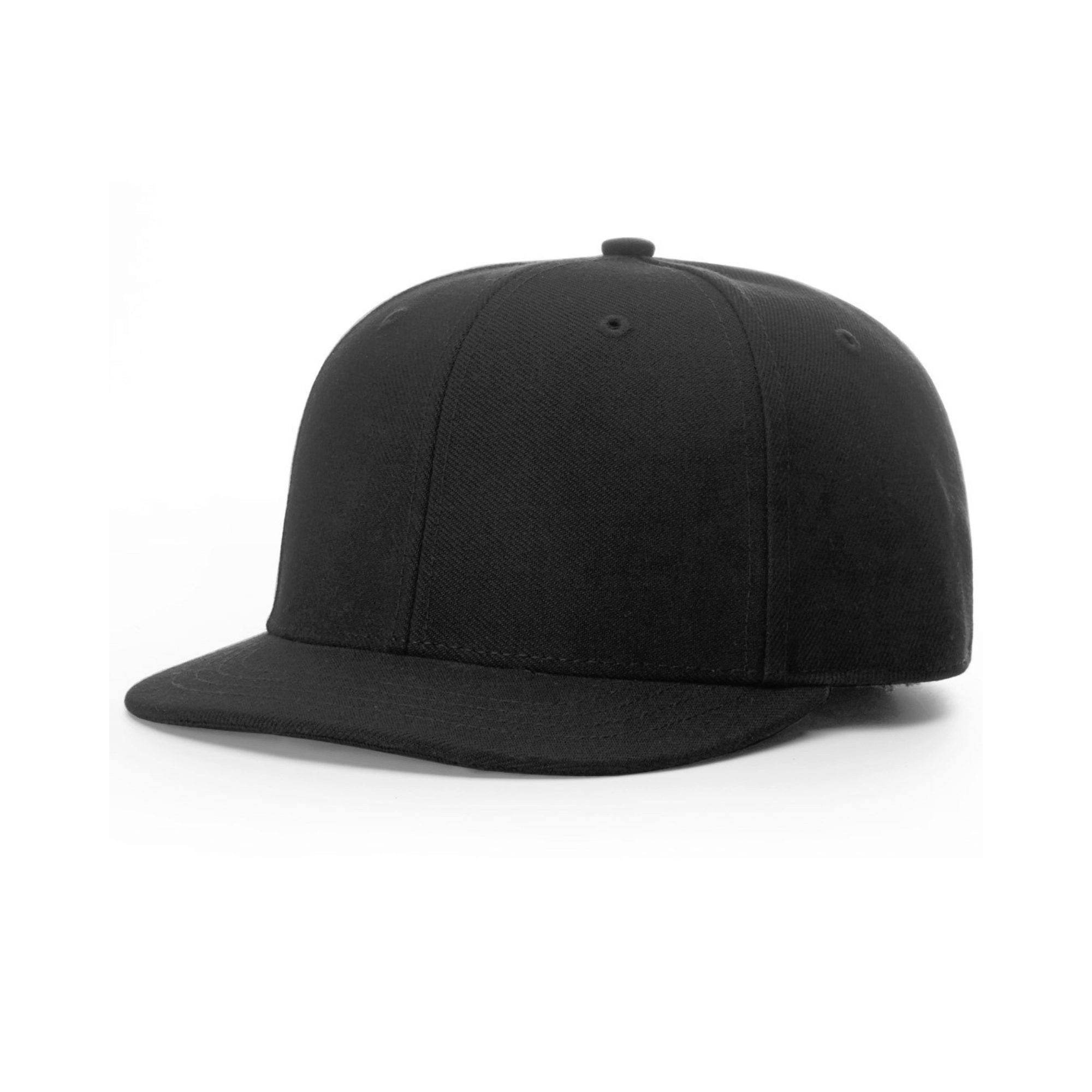 Richardson Top Choice 4 Stitch Fitted Hat in black, ideal for officials and sports referees for comfort and style.