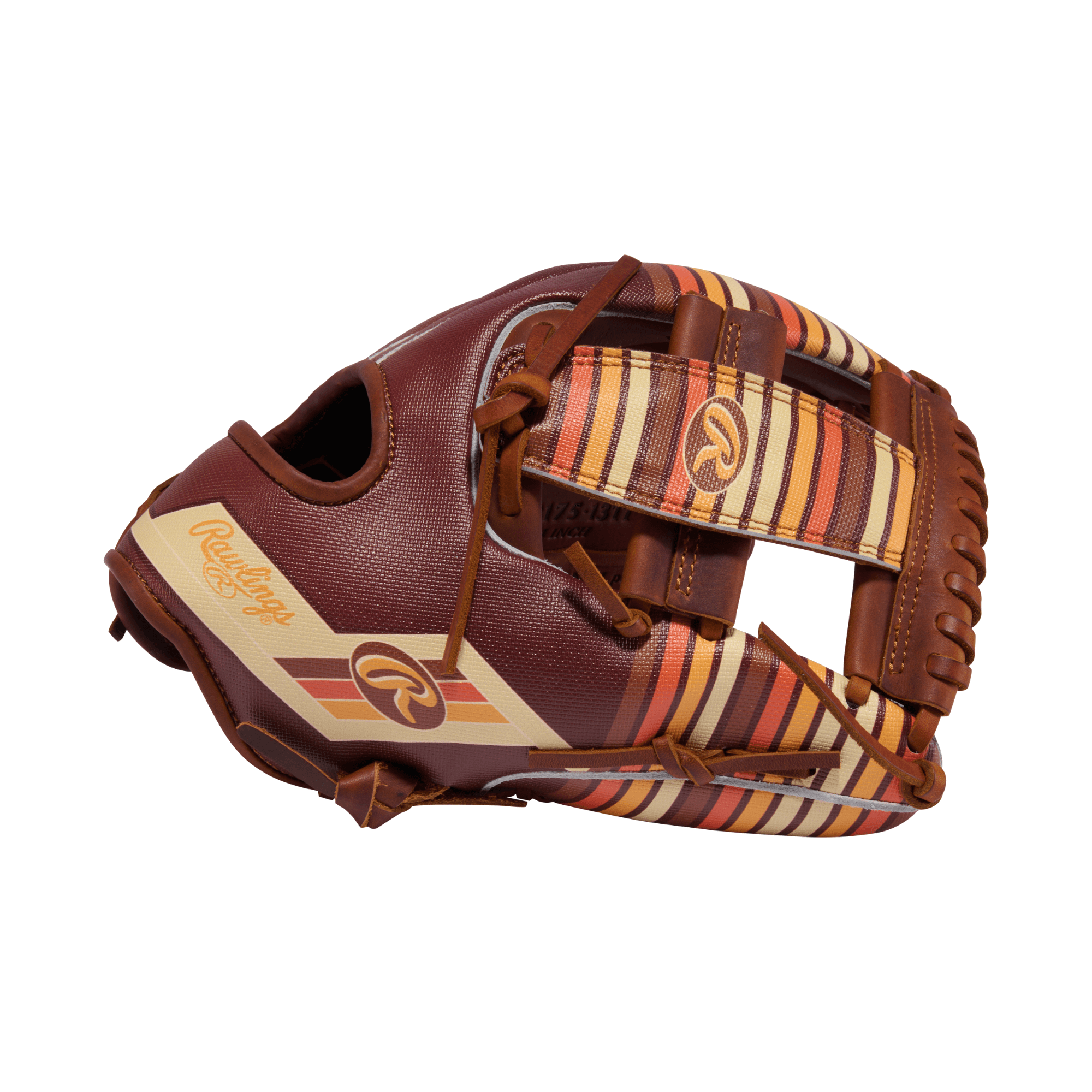 Thumb area close-up of Rawlings December 2025 Gold Glove Club RGGC (GOTM) PROR2175-13TI 11.75" Baseball Glove with script logo.