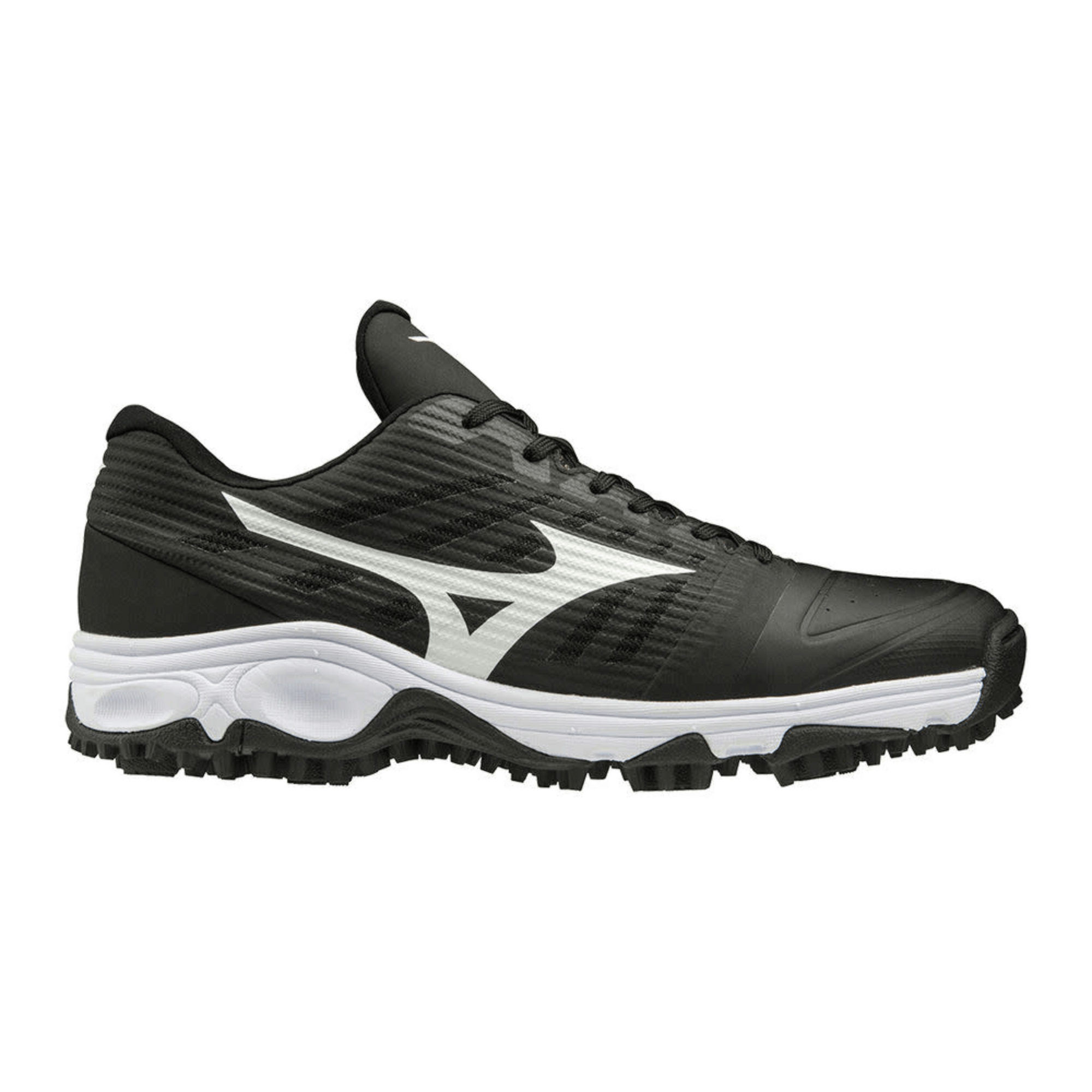 Mizuno Ambition 2 AS shoes in black/white, designed for versatile multi-sport use with enhanced traction and comfort.