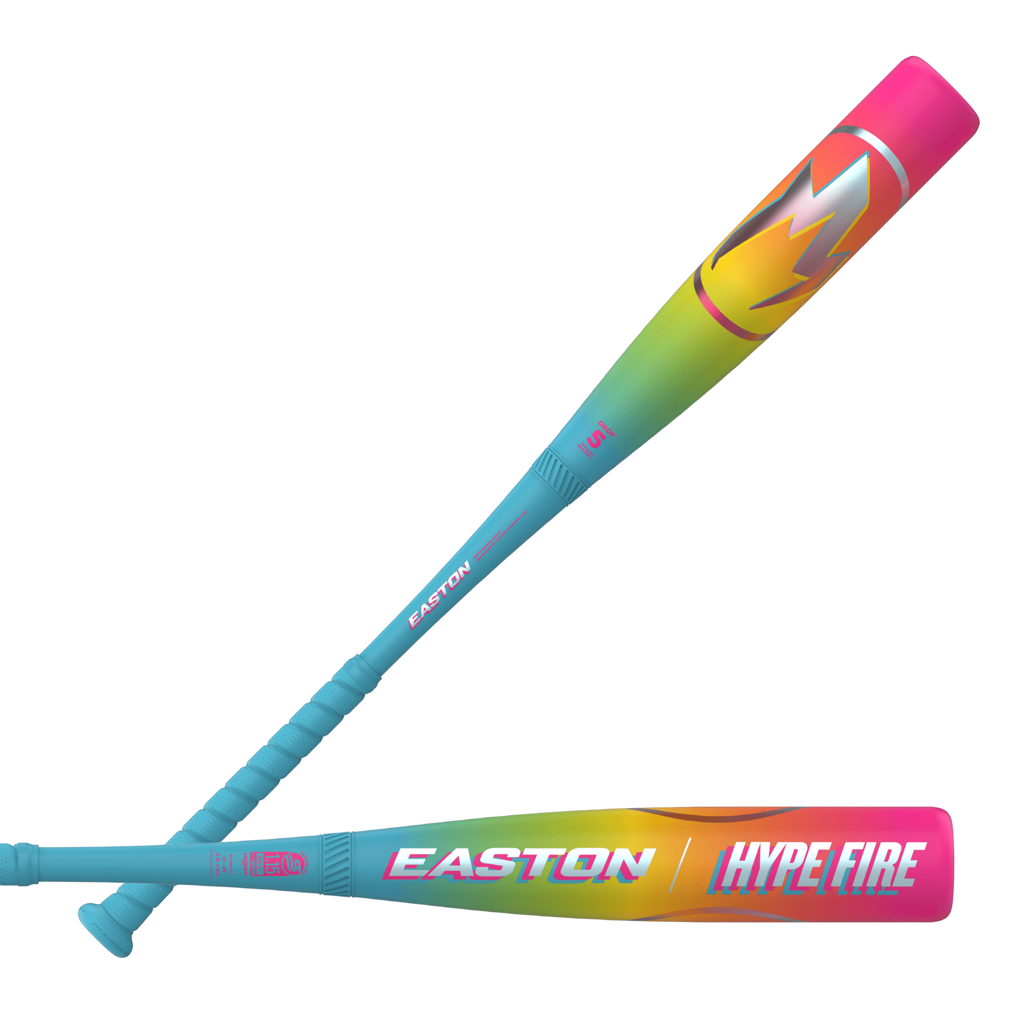 2026 Easton Hype Fire (-5) USSSA Baseball Bat side view in thermal colorway with graphics