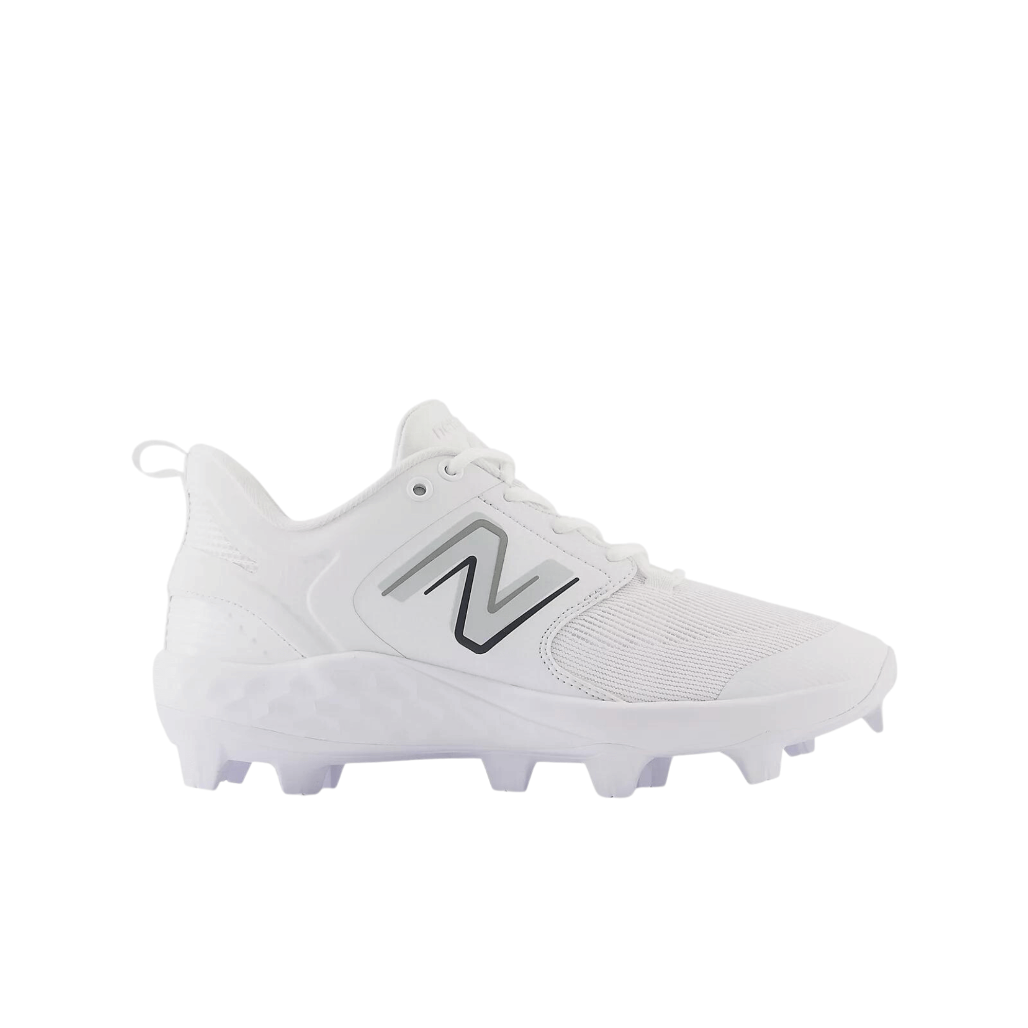 New Balance Fresh Foam 3000 v6 molded baseball shoes in white with sleek design and confident style.