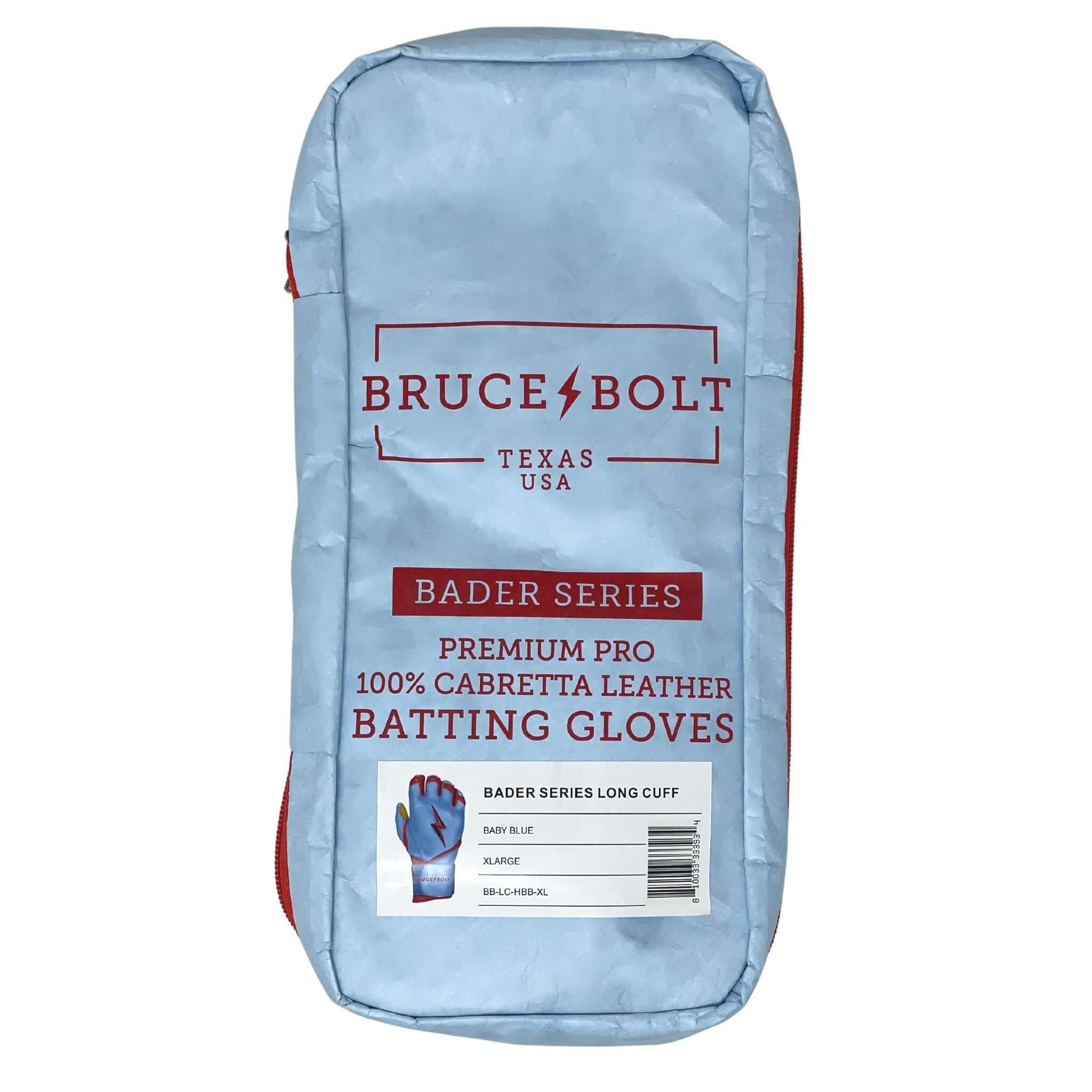 Bruce Bolt Premium Pro Bader Series Long Cuff Batting Gloves Baby Blue