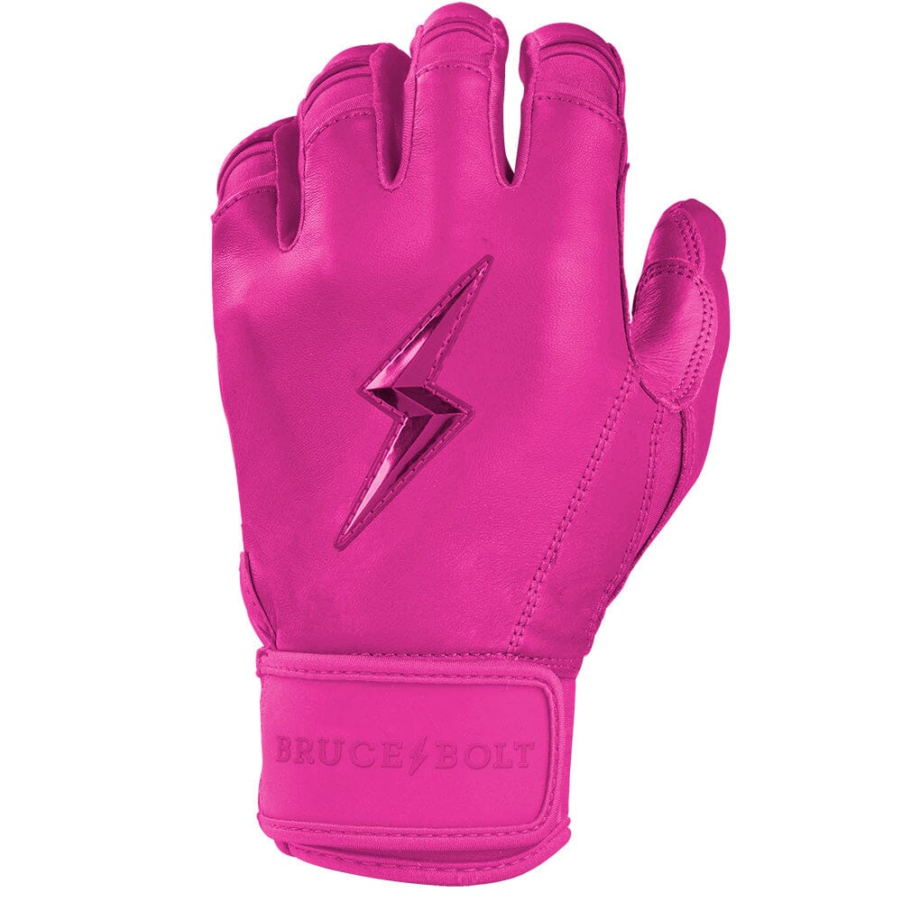 Bruce Bolt Max Clark signature short cuff youth batting gloves pink, right glove
