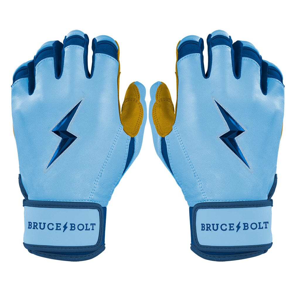 Bruce Bolt Bear Series short cuff youth batting gloves Carolina Blue, pair