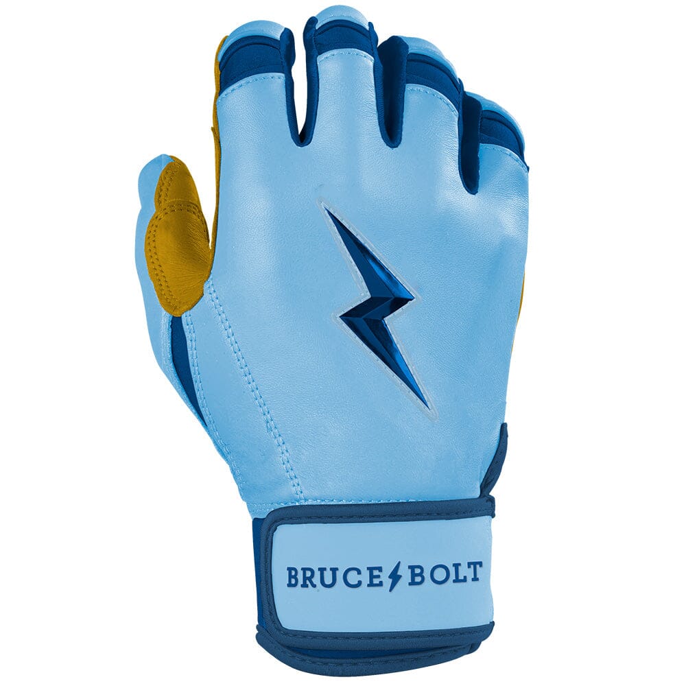Bruce Bolt Bear Series short cuff batting gloves Carolina Blue, left glove