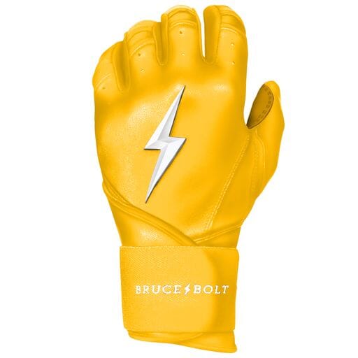 Bruce Bolt Premium Pro Long Cuff Batting Gloves Yellow