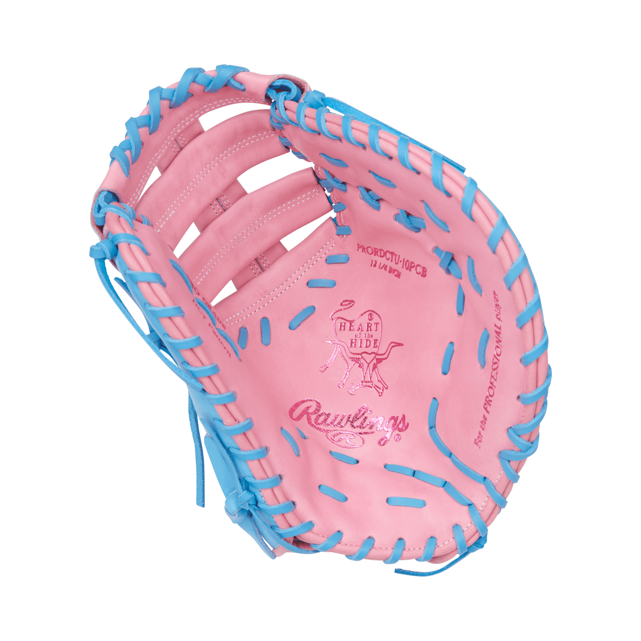 Rawlings Heart of the Hide Baseball First Base Mitt 12.25" Pink/Columbia Blue