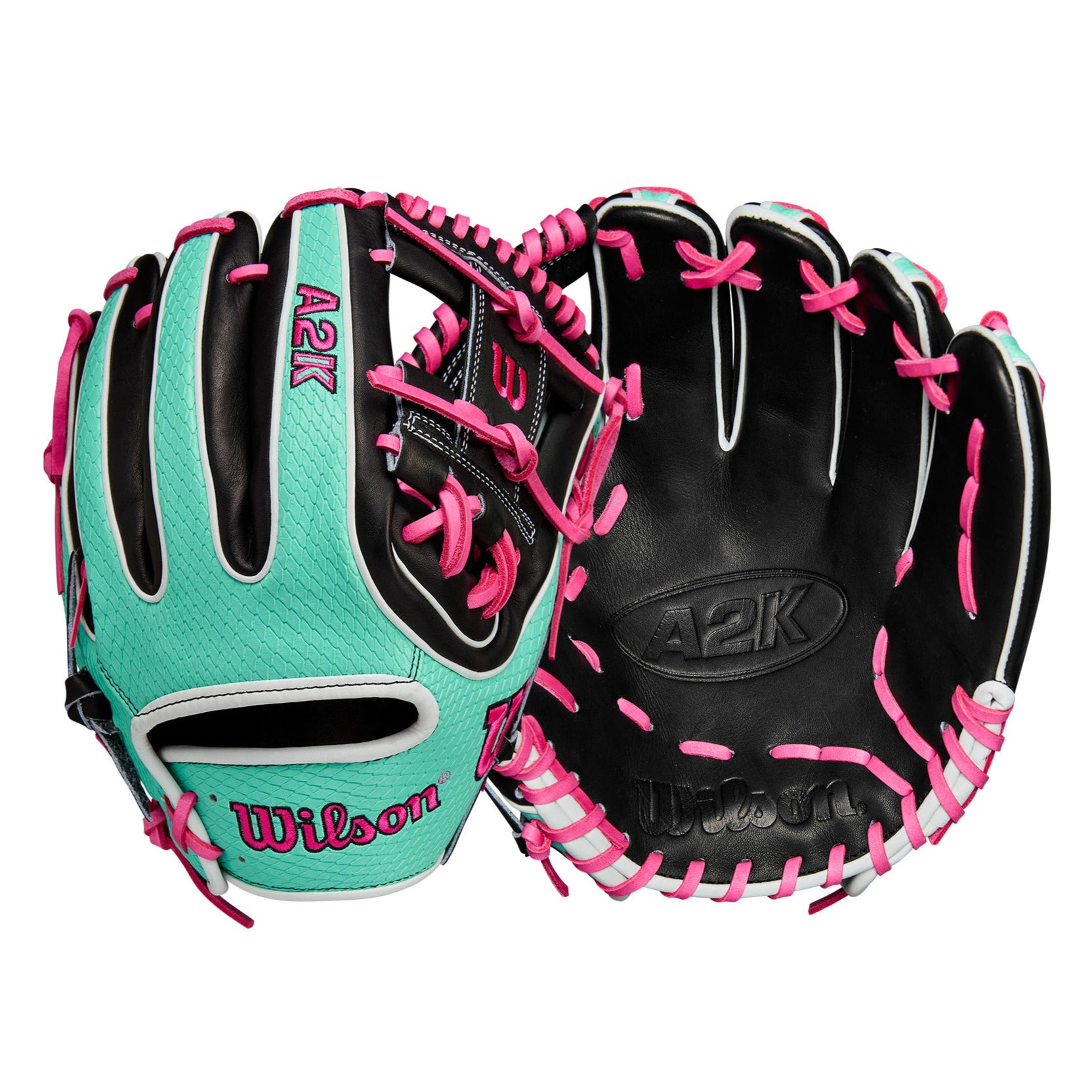 Wilson Summer 2025 A2K 1720SS Infield Baseball Glove Black/Seafoam/Flamingo/11.5"