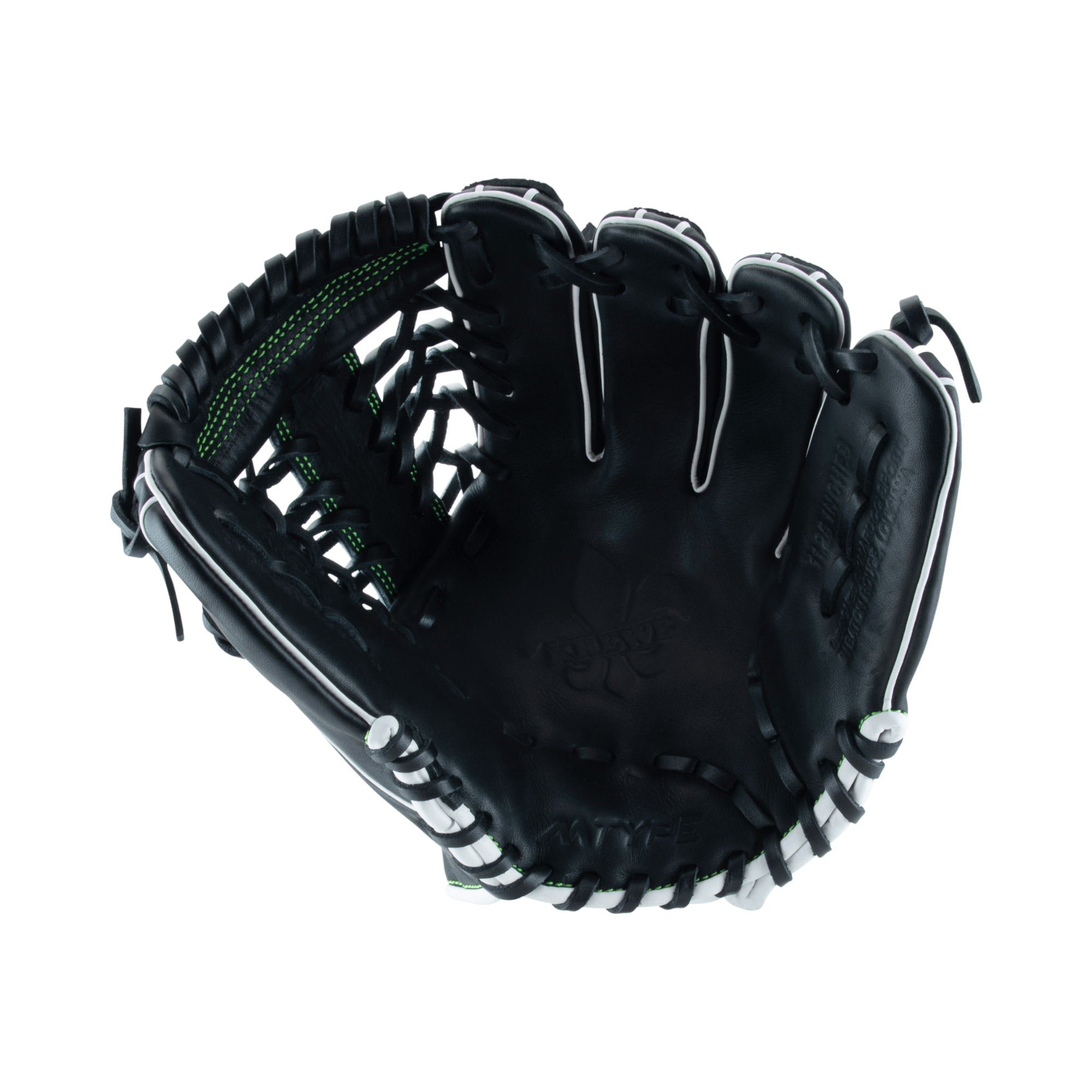 Front view of Krewe Series 42A6 Mitt, highlighting the smooth cowhide leather and precision T Web design.