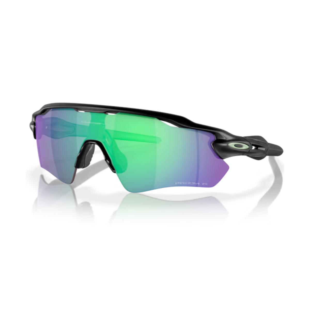 Oakley Radar EV Path Prizm Jade Polarized Sunglasses in matte black with XL shield design and green lenses.