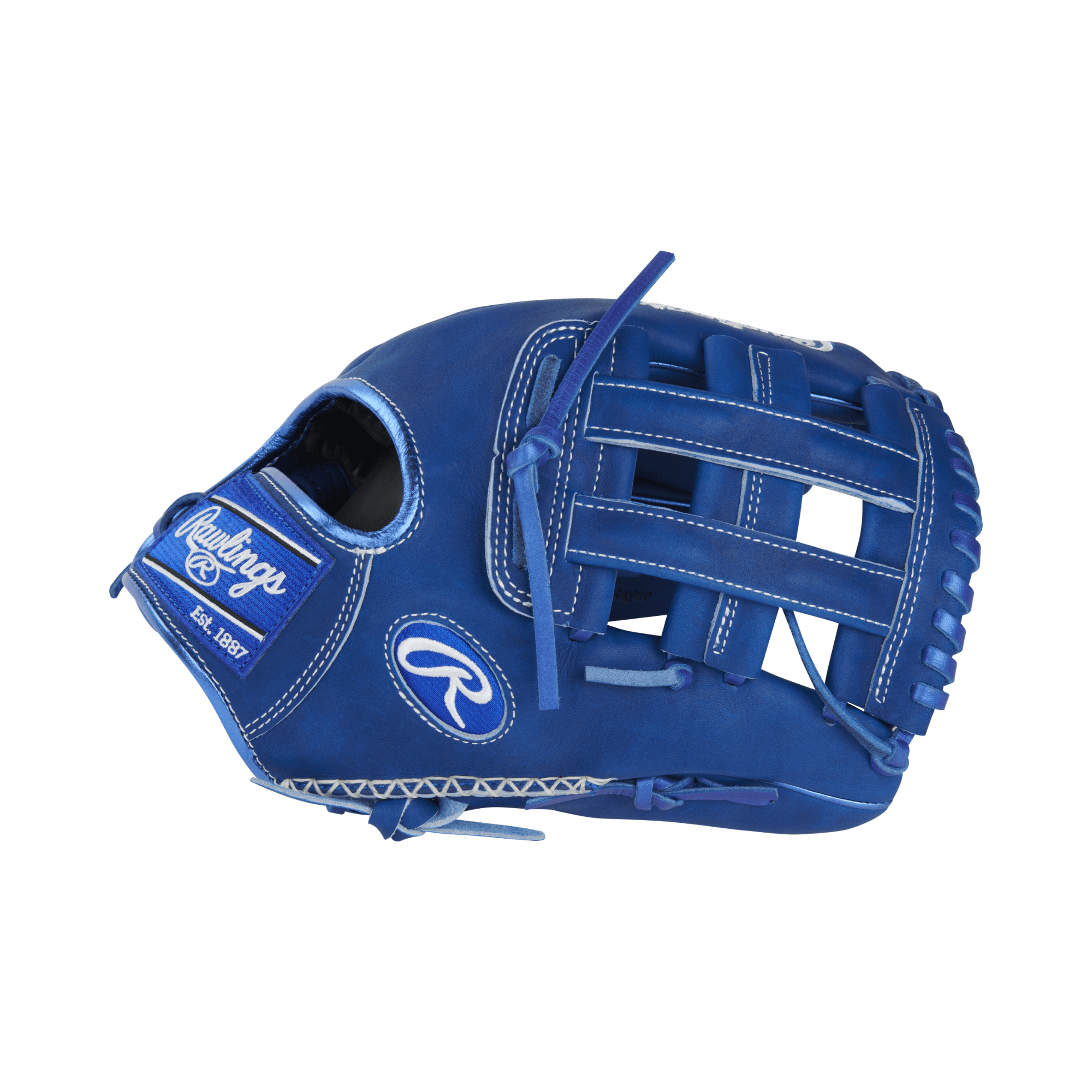 Rawlings Heart of the Hide Color Sync 8.0 limited edition glove in royal blue, 12.25-inch size for multi-position play.
