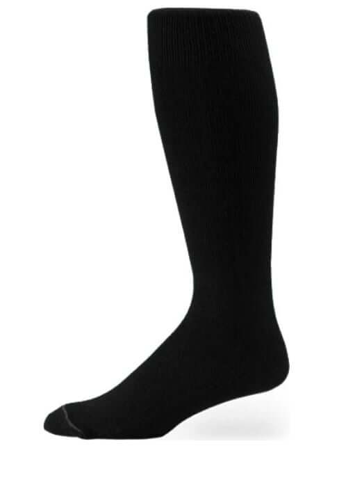 Pro Feet All-Sport Over-the-Calf Socks in black, size 10-13, made of 60% Polyester, 33% Nylon, and 7% Elastic.