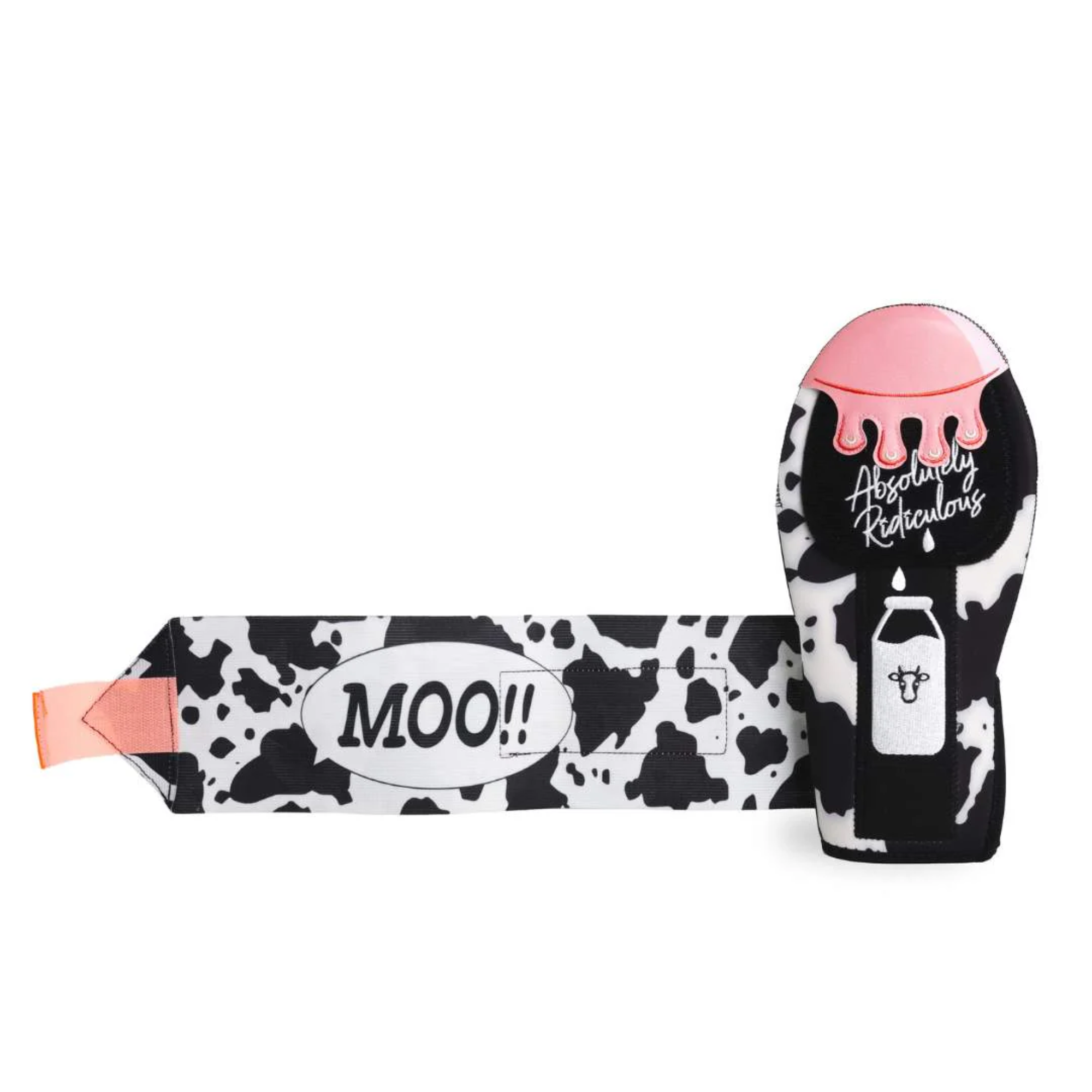 Absolutely Ridiculous The Milk It Sliding Mitt front view with wrist strap secured for base running