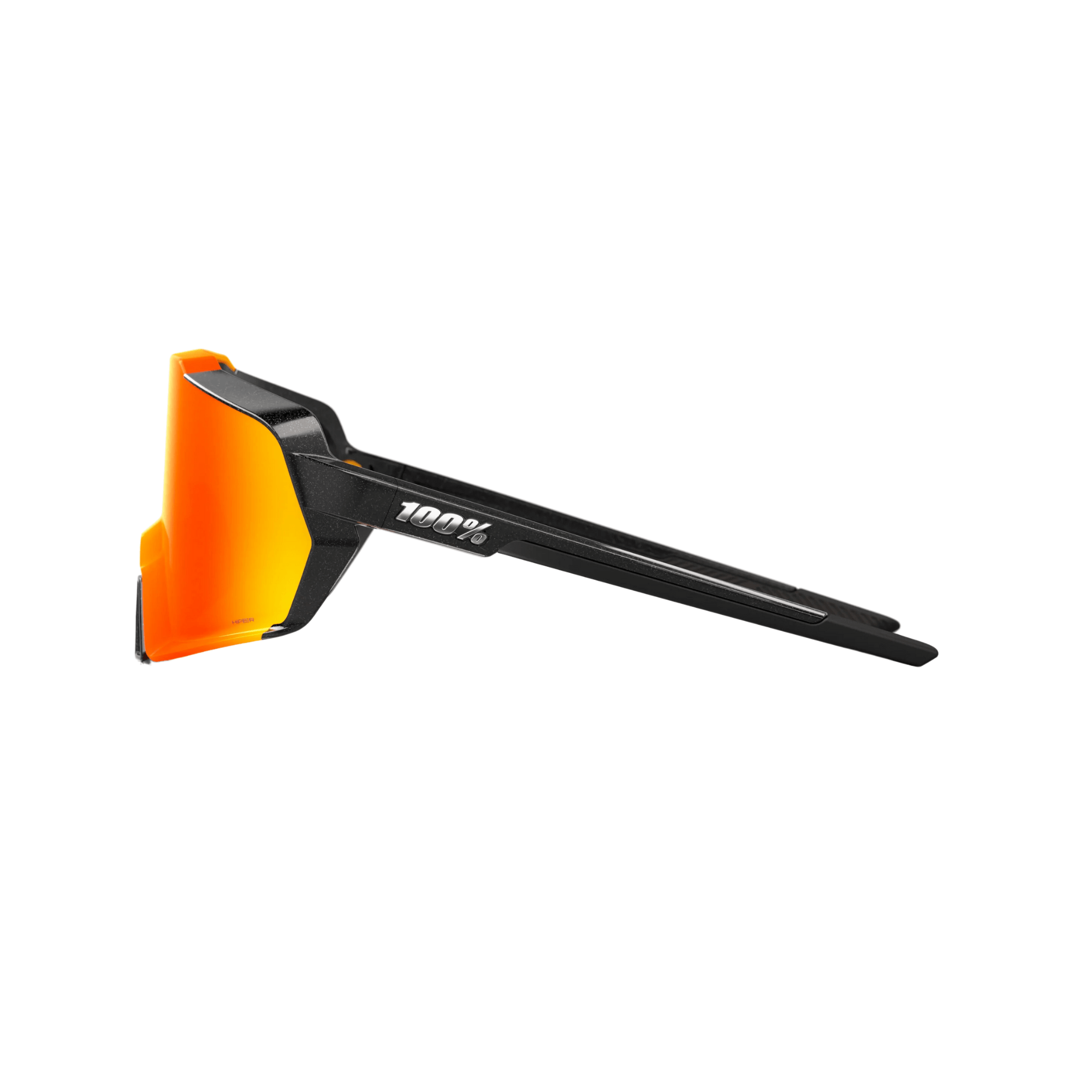 100% Korbin Gloss Metallic Black HiPER® Red Multilayer Mirror Lens sport eyewear with 3DPlane Molded Lens technology.