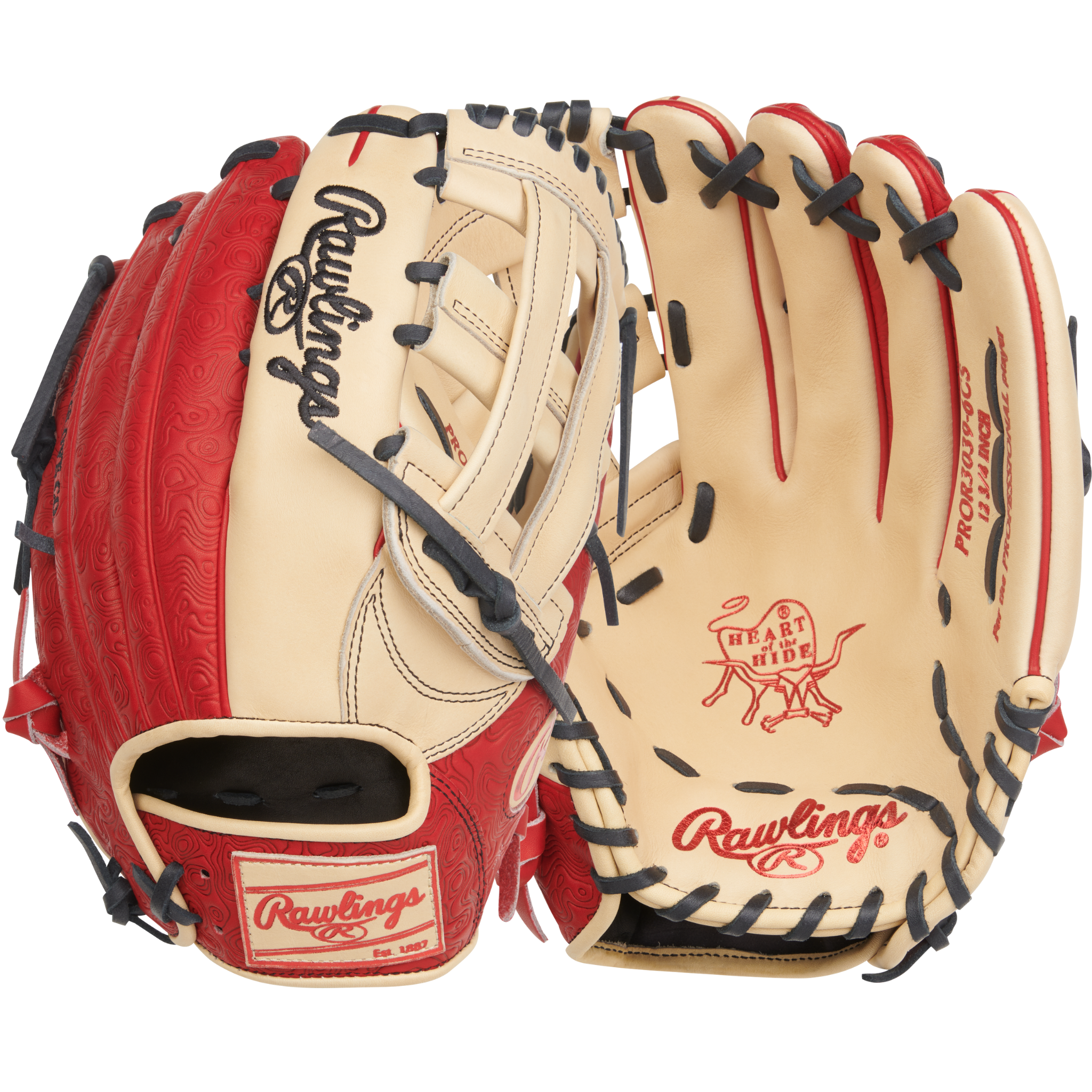 Rawlings Heart of the Hide 12.75" Outfield Baseball Glove - Back and Palm View